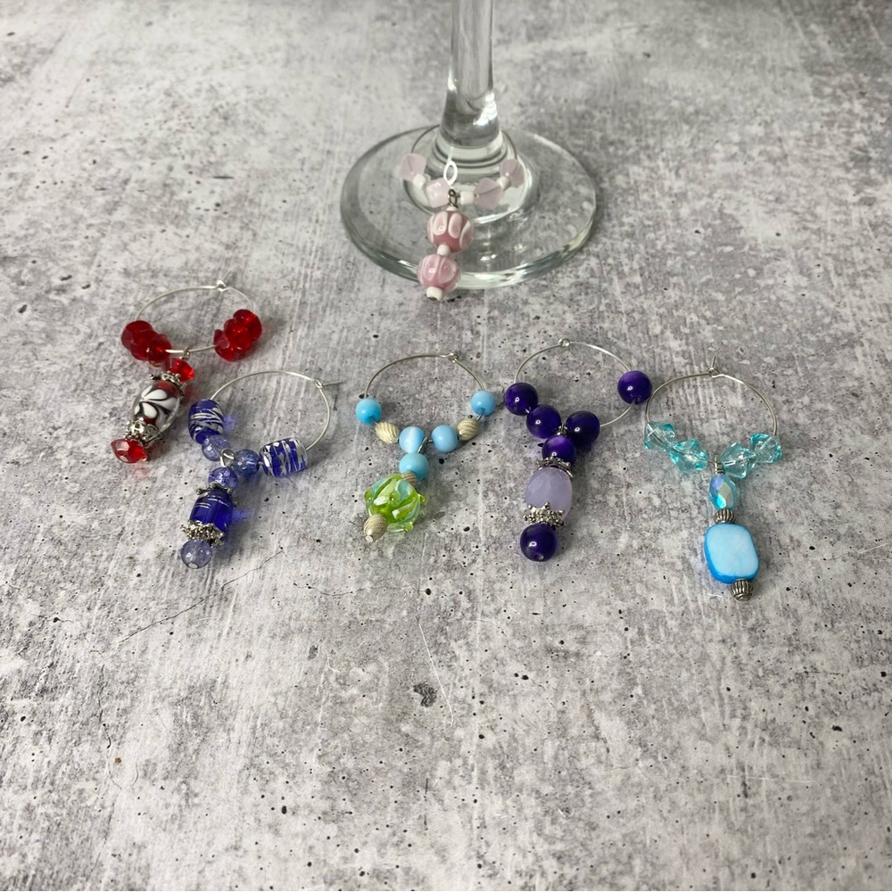 Handmade Wine Glass Marker Charms Set of 6
